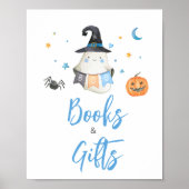 Blue Halloween Ghost Little Book Boeken en geschen Poster (Voorkant)