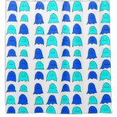 Blue Halloween Ghosts Douchegordijn (Voorkant)