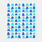 Blue Halloween Ghosts Fleece Deken (Voorkant)