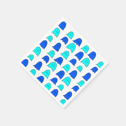 Blue Halloween Ghosts Servet (Hoek)