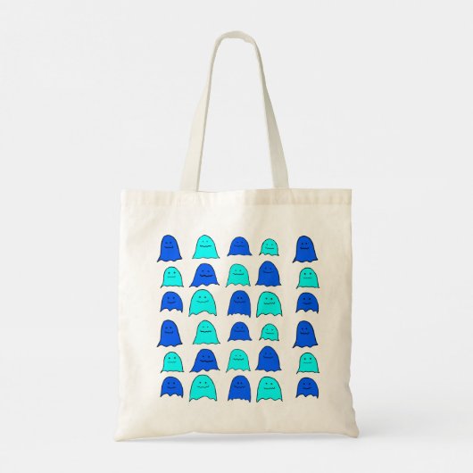 Blue Halloween Ghosts Tote Bag (Achterkant)