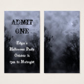 Blue Halloween Haunted Sky Party Ticket Sjabloon Visitekaartjes (Voorkant /achterkant)
