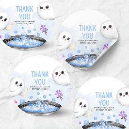 Blue Halloween Het is een Boy Baby shower Ronde Sticker