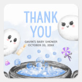 Blue Halloween Het is een Boy Baby shower Vierkante Sticker (Voorkant)