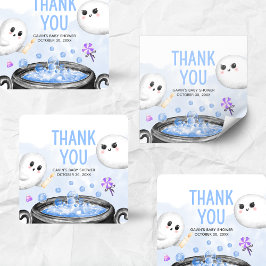 Blue Halloween Het is een Boy Baby shower Vierkante Sticker