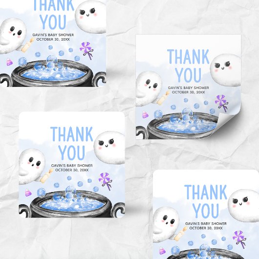 Blue Halloween Het is een Boy Baby shower Vierkante Sticker