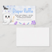 Blue Halloween Is een Boy Baby shower Luier Raffle Informatiekaartje (Voorkant / Achterkant)