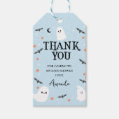 Blue Halloween Little Boo Baby shower Bedankt Cadeaulabel (Voorkant)