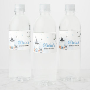 Blue Halloween Little Boo Baby shower Waterfles Etiket