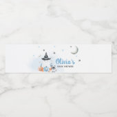 Blue Halloween Little Boo Baby shower Waterfles Etiket (Enkel label)