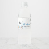 Blue Halloween Little Boo Baby shower Waterfles Etiket (Voorkant)