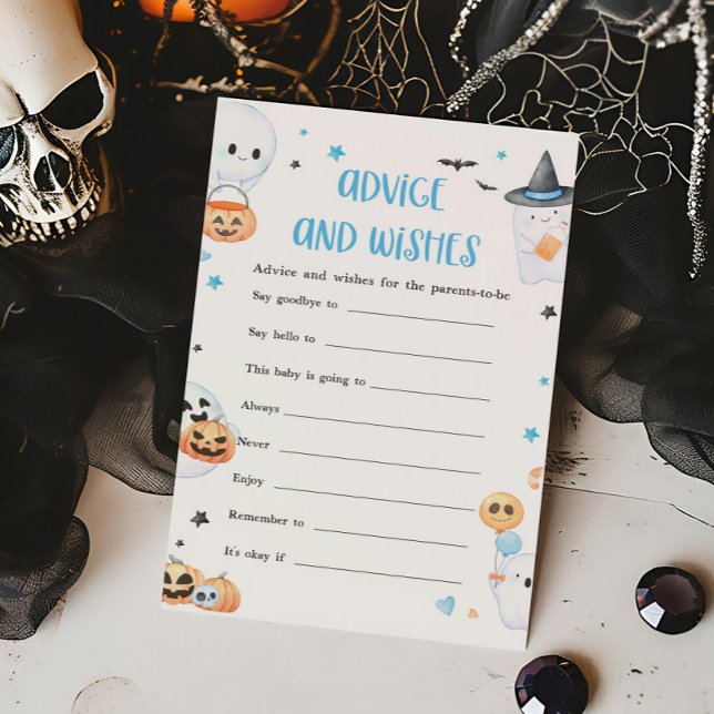 Blue Halloween Little Book Advies en wensen spel (Baby is Brewing Baby Shower Advice and Wishes Game)