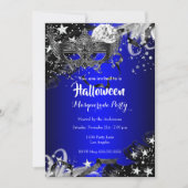 Blue Halloween Magical Night Masquerade Party Kaart (Voorkant)