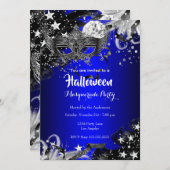 Blue Halloween Magical Night Masquerade Party Kaart (Voorkant / Achterkant)