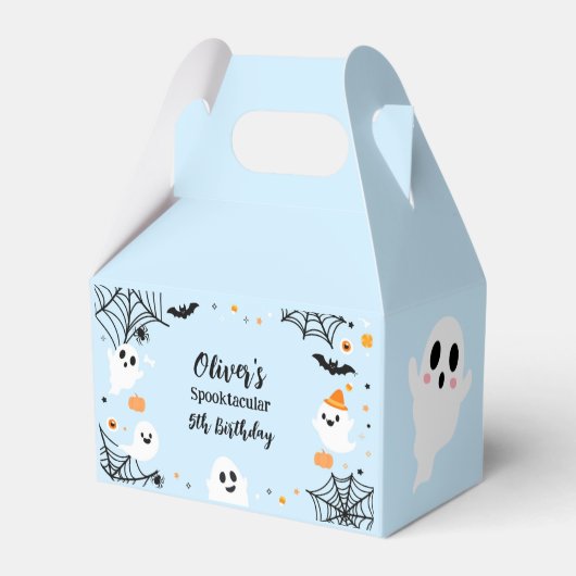 Blue Halloween Spooky Ghost Bedankdoosjes (Achterkant)