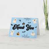 Blue Halloween Spooky Ghosts Baby shower Bedankkaart (Voorkant)