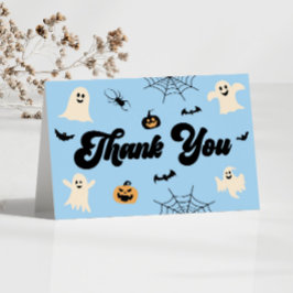 Blue Halloween Spooky Ghosts Baby shower Bedankkaart