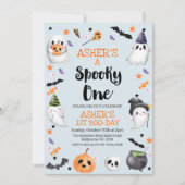 Blue Halloween Spooky One 1st Birthday Kaart (Voorkant)