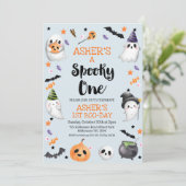 Blue Halloween Spooky One 1st Birthday Kaart (Staand voorkant)