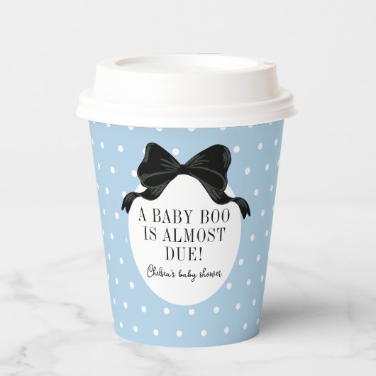 Blue Halloween Theme Baby Boo Shower Papieren Bekers (Voorkant)