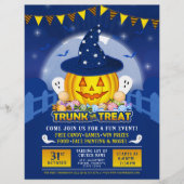 Blue Halloween Trunk of Treat Cute Pumpkin Event Flyer (Voorkant)