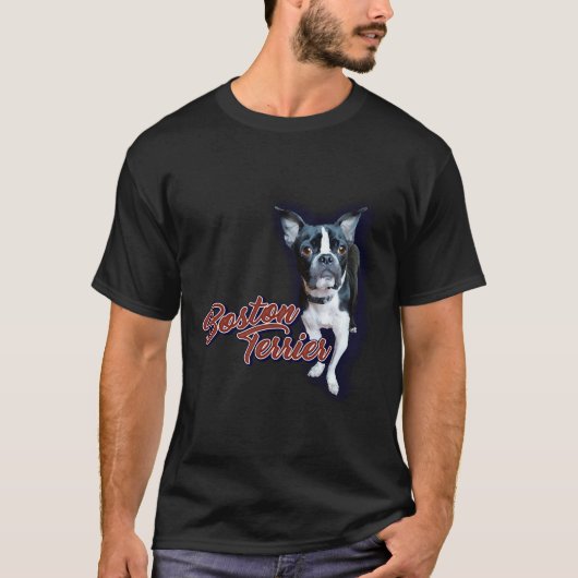 Blue Halo Boston Terrier T-shirt (Voorkant)