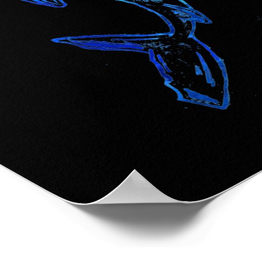 Blue Hammerhead Shark Poster (Hoek)