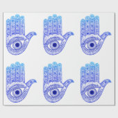 Blue Hamsa Hand / Evil Eye Defence / Hand of Mary Cadeaupapier (Vlak)