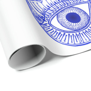 Blue Hamsa Hand / Evil Eye Defence / Hand of Mary Cadeaupapier