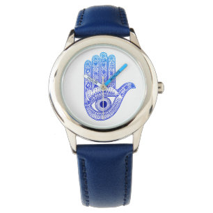 Blue Hamsa Hand / Evil Eye Defence / Hand of Mary Horloge
