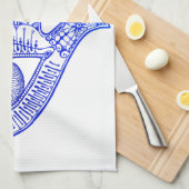 Blue Hamsa Hand / Evil Eye Defence / Hand of Mary Theedoek (Quarter Fold)