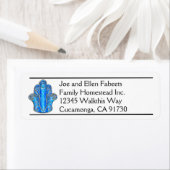 Blue Hamsa Return Address Labels (Insitu)