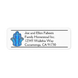  Blue Hamsa Return Address Labels