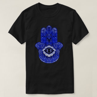 Blue Hamsa Symbol Indie Art Graphic T-shirt