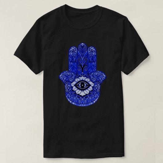Blue Hamsa Symbol Indie Art Graphic T-shirt (Design voorkant)