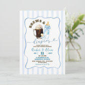 Blue Hand Drawn Baby is het brouwen van het Boy Ba Kaart (Staand voorkant)