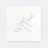 Blue Hand Drawn Bow Boy Baby shower Servet (Voorkant)