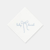 Blue Hand Drawn Bow Boy Baby shower Servet (Hoek)