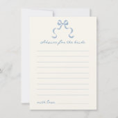Blue Hand Drawn Bow Vrijgezellenfeest Advies Kaart (Voorkant)