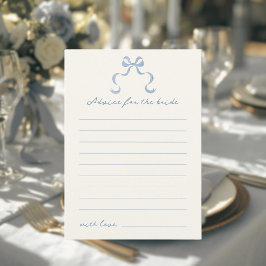 Blue Hand Drawn Bow Vrijgezellenfeest Advies Kaart