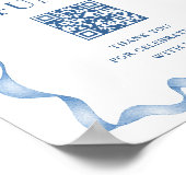 Blue Hand Drawn Bow Wedding Honeymoon Fund Poster (Hoek)