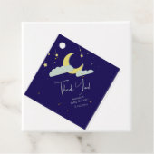 Blue Hand Drawn Celestial Star Moon Baby shower Bedankjes Labels (In situ)
