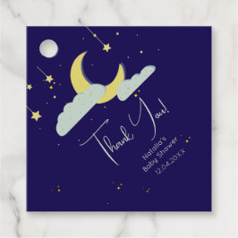 Blue Hand Drawn Celestial Star Moon Baby shower Bedankjes Labels