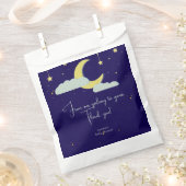 Blue Hand Drawn Celestial Star Moon Baby shower Bedankzakje (Geknipt)