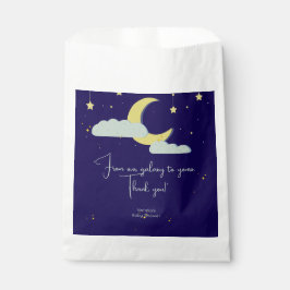 Blue Hand Drawn Celestial Star Moon Baby shower Bedankzakje