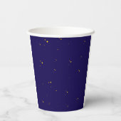 Blue Hand Drawn Celestial Star Moon Baby shower Papieren Bekers (Achterkant)