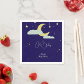 Blue Hand Drawn Celestial Star Moon Baby shower Servet (Insitu)