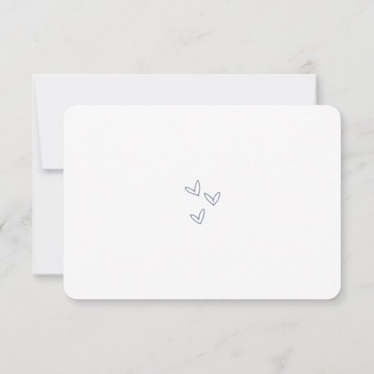 Blue Hand Drawn French Doodle Menu RSVP (Achterkant)