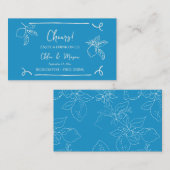 Blue Hand Drawn Lemon Wedding Drink ticket (Voorkant / Achterkant)