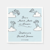 Blue Hand Drawn Match Made In Heaven Bridal Shower Servet (Voorkant)